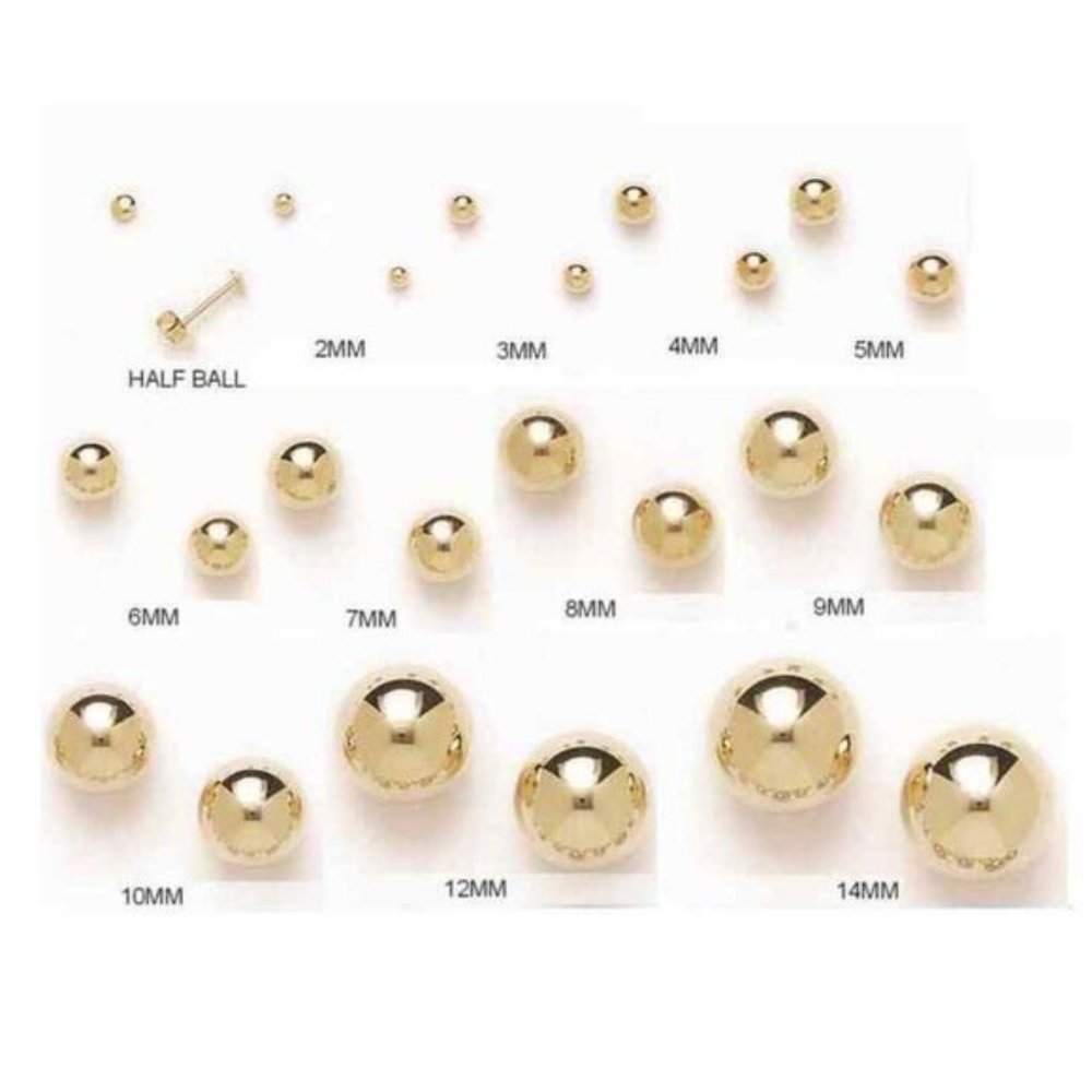 Authentic 14kt Solid Yellow Gold Stud Earrings Po… - image 5